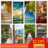 77x200cm 3D Beautiful Landscape Door Sticker For Living Room Bedroom DIY PVC Self Adhesive Wallpaper Waterproof Mural Decal